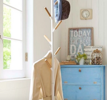 Load image into Gallery viewer, White & Wood Coat Rack
