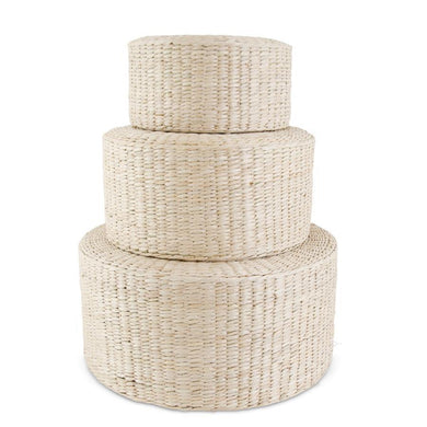 Round Natural Rattan Grass Stool