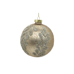 Antique Gold Glass Ball Ornament