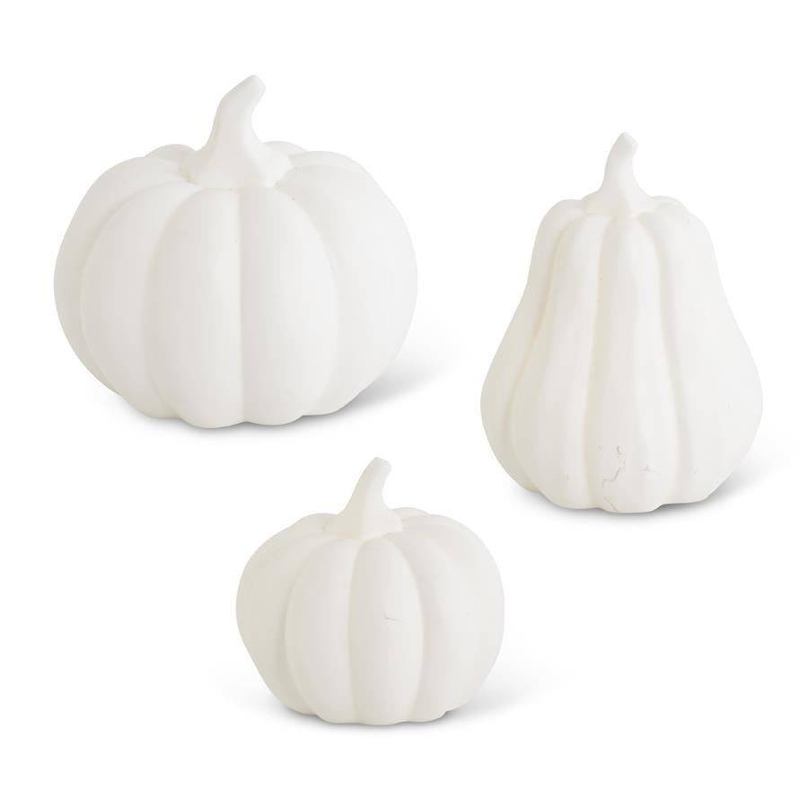 White Porcelain LED Pumpkin