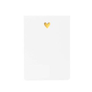 Mini Notepad, Gold Heart