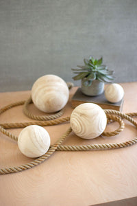 Set of 4 Wooden Sphere