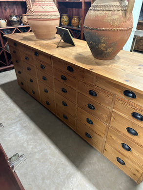 Pine Counter with Drawers