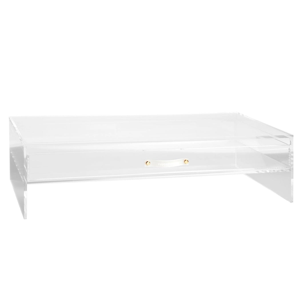 Acrylic Monitor Stand with Drawer