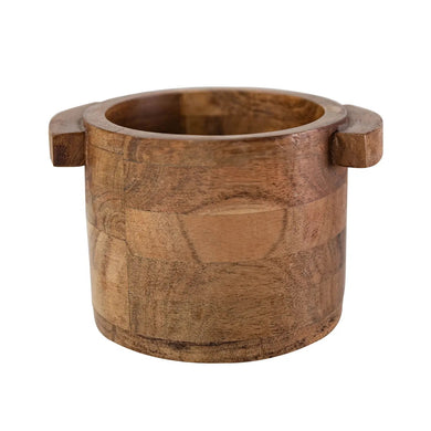 Acacia Wood Pinch Bowl with Handles