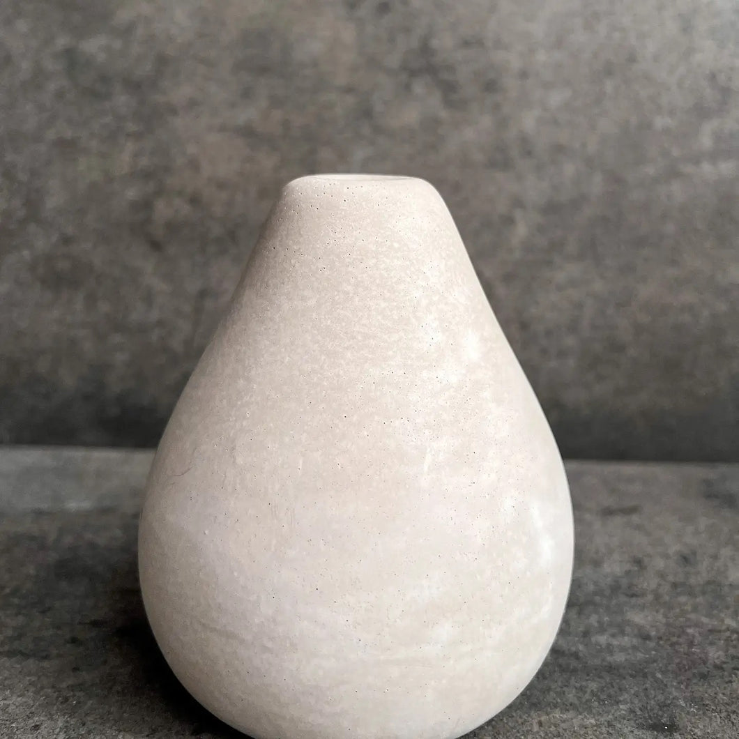 White Concrete Pear Sculpture