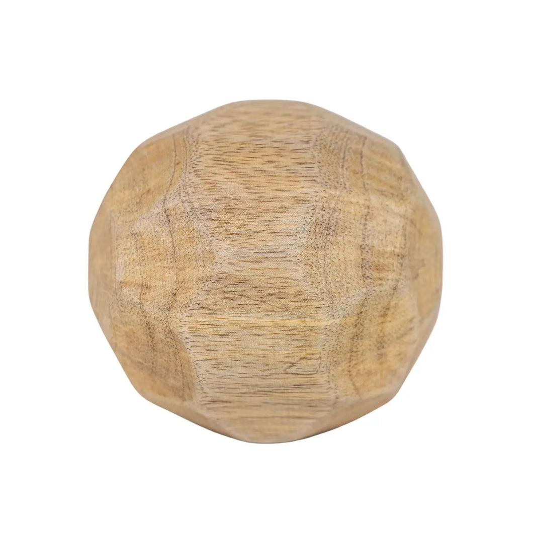 Carved Natural Wood Deco Ball