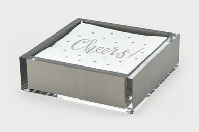 Acrylic Silver Cocktail and Towel Tray