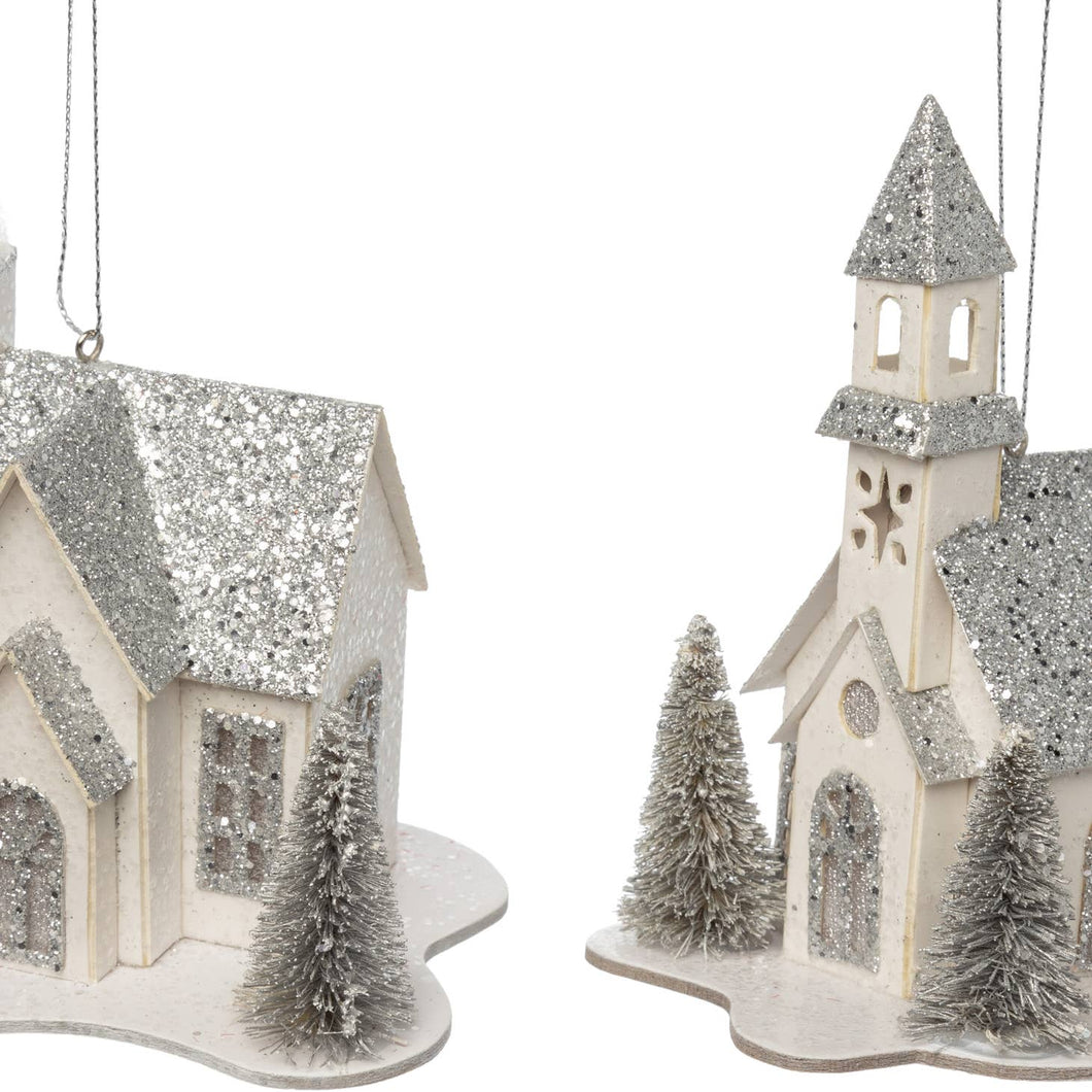 Glitter House/Church Ornament