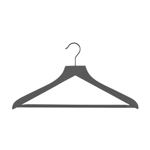 Wooden Shirt Hanger Ribbed Bar Grey Pkg/6