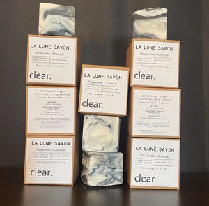 Clear Stamped Cube Soap