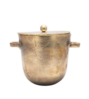 Large Aluminum Ice Bucket Antique Brass