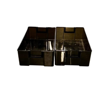 Set of 2 Glossy Black Storage Bin