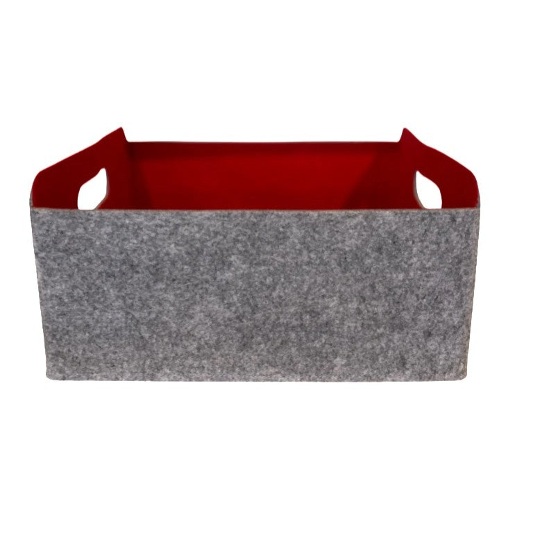 Grey Storage Container w/ Red