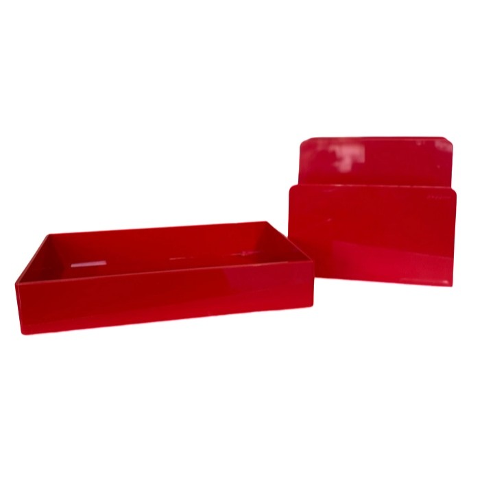 Red Desk Top Organizing Set (2 Pieces)