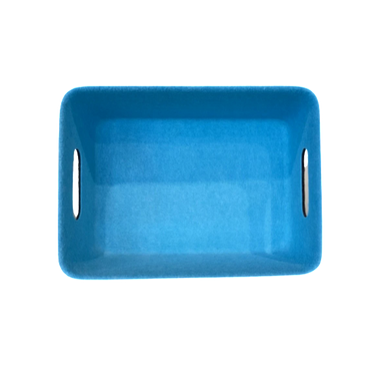 Medium Grey Storage Container w/Blue