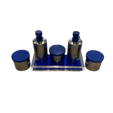 Blue & Silver Bathroom Items