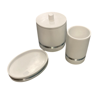 White & Silver Bathroom Set