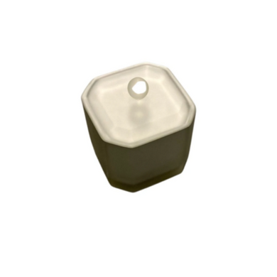 Frosted Silver Lidded Bathroom Container