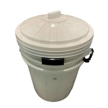 Load image into Gallery viewer, White Plastic Storage Container - Trash Can w/ Clip Lid