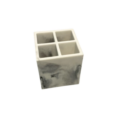 Marbled Grey and White Bathroom Organizer