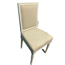 Load image into Gallery viewer, White Wood Chair with Off White Linen Cushion
