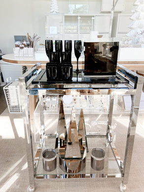 Black & Glass Bar Cart