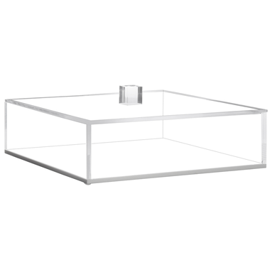 Lucite Box with White Base and Clear Lid