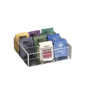 Acrylic 9-Compartment Lidded Tea Box