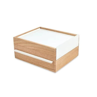White and Wood Jewelry Box