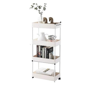 White Plastic 4 Tiered Utility Cart