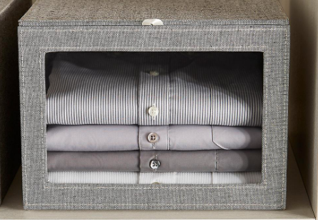 Dark Grey Drop-Front Shirt Box