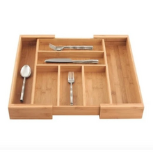 Load image into Gallery viewer, Bamboo Expandable Silverware Tray