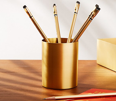 Brushed Gold Pencil Cup