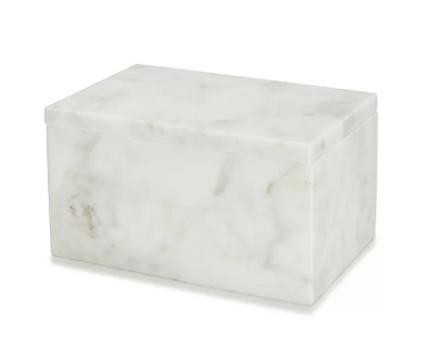 Large Rectangle Marbled White Acrylic Lidded Box