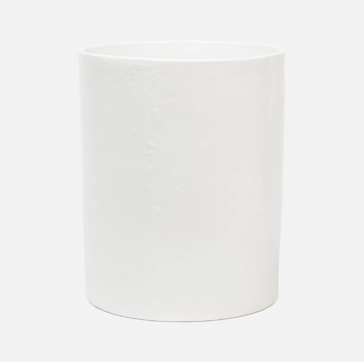 Round White Acrylic Trash Can
