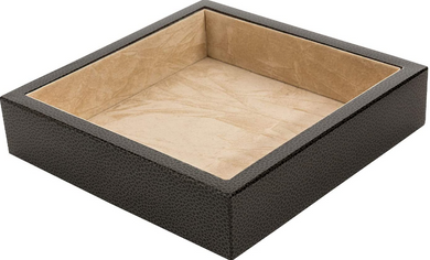 Small Wood Valet Tray Shagreen Black