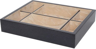 Large Wood Valet Tray Shagreen Black