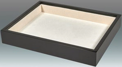 Stackable Black Wood Tray