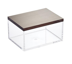 Clear Boxes with Metallic Brushed Lid
