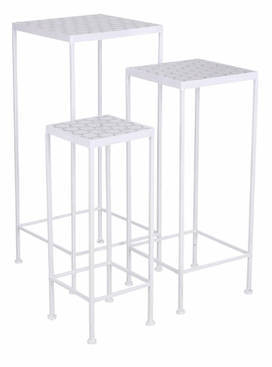 White Plant Stands (Set of 3)