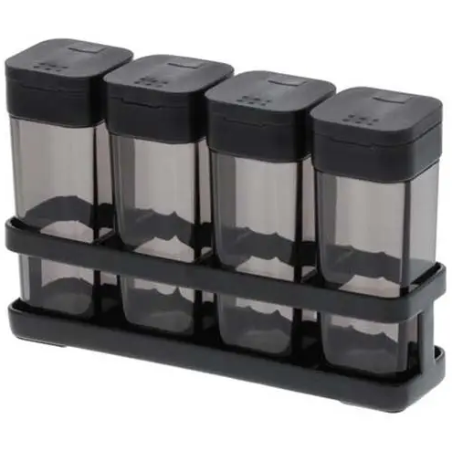 Black Tower Spice Bottles with Rack