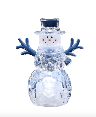 Small Acrylic Top Hat Snowman - LED