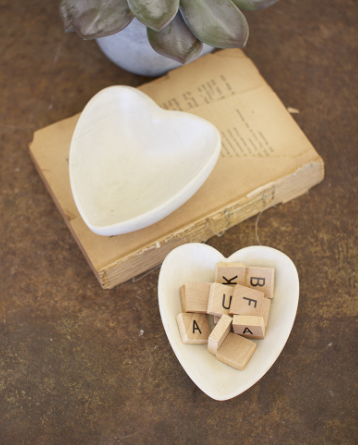 Carved Ceramic Heart Bowl