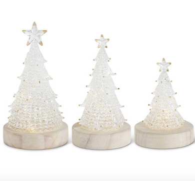 Handmade Spun LED Christmas Trees