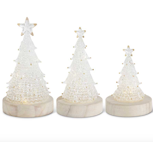 Handmade Spun LED Christmas Trees