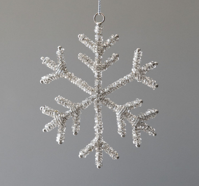 Glass Beaded Snowflake Ornament