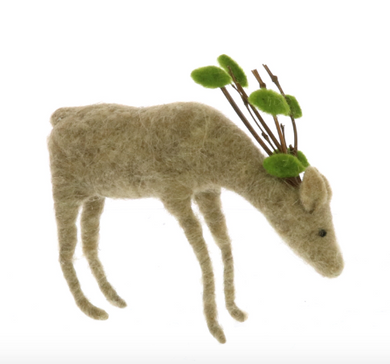 Felt Reindeer Grazing