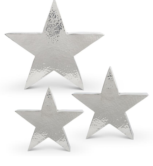 Polish Silver Hammered Tabletop Star