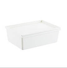 Load image into Gallery viewer, White Plastic Storage Bin with Lid